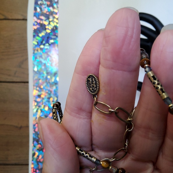 Michal Golan Tiger's Eye Square Necklace - Picture 3 of 5